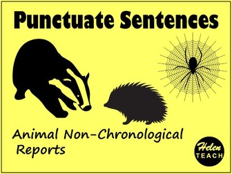 Animal Non-Chronological Report Punctuating Sentences Tasks