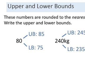 Upper and Lower Bounds (including calculations)