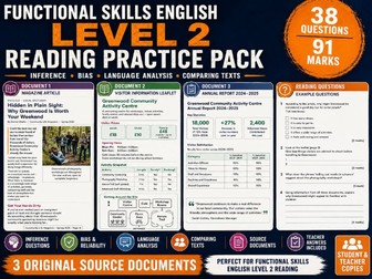 Functional Skills English Level 2 Reading Practice Pack
