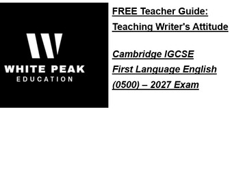 FREE Teacher Guide: Writer's Attitude 0500