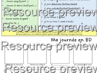 Ma journée scolaire (My school day)