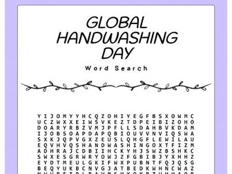 Global Handwashing Day word search puzzle worksheet Activity