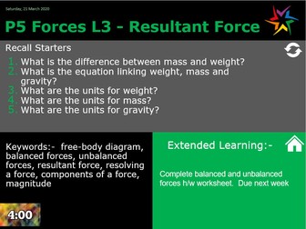 AQA Trilogy Science and Physics - Resultant Forces