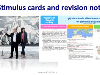 Spanish A-Level Stimulus cards and revision notes