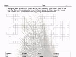 Animals Framework Crossword Puzzle