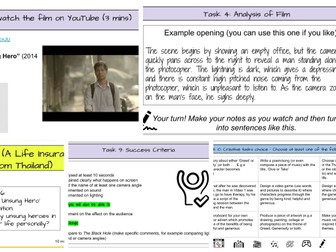 'Give or Take' English 'Film Studies' unit 4 HOURS total