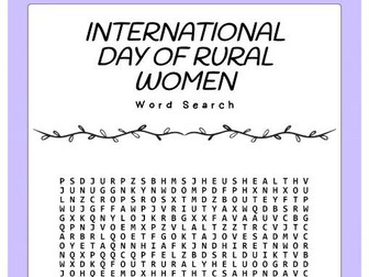 International Day of Rural Women  word search puzzle worksheet Activity