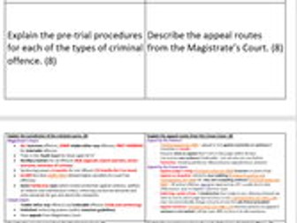 OCR A Level Law Revision Flash Cards (English Legal System)