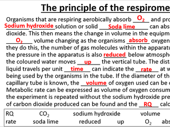 New Biology A Level OCR 5.7.9 Practical investigations into factors affecting rate of respiration