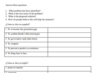 Article and questions with answers on the generational gap