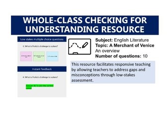 Merchant of Venice Overview Quiz