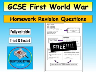 GCSE WWI Homework Revision