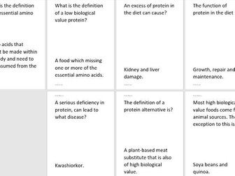 Starter/Plenary: Protein Q&A Cards