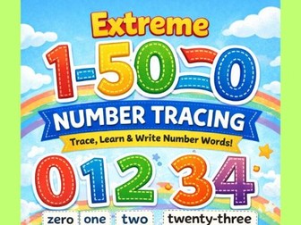 Number Tracing 0–50 Workbook Trace & Write Number Words Preschool/Kindergarten