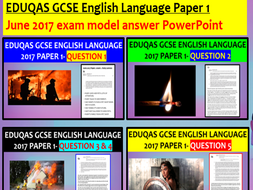 EDUQAS GCSE English Language Paper 1 June 2017 exam model answer PowerPoint