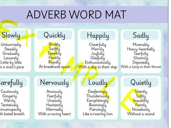 ADVERB WORD MAT - Improve Vocabulary