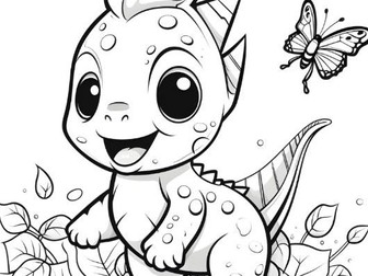 Dinosaur And Dragon Children's Colouring Book 60 Individual Pages Of fun Ages 4-8 Years