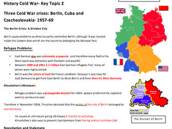 History Edexcel GCSE Revision Notes- Cold War- Topic 2 (1957-69)