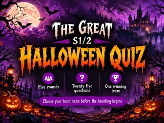 The Great Halloween Quiz – S1/S2 and KS3