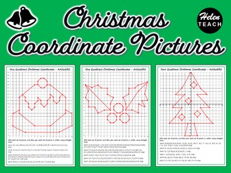 Christmas Coordinate Picture Differentiated Worksheets with Answers