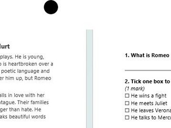 Y6 reading comp. pack - Shakespeare