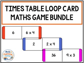 Times Tables Loop Cards (BUNDLE - all times tables)