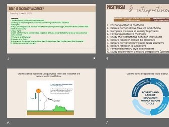 Is Sociology a Science - AQA A-Level Double Lesson