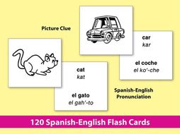 Spanish-English Vocabulary-Building Activities & Flash Cards 1 {Bundle}