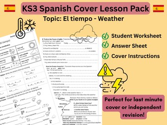 KS3 Spanish Cover Lesson- Weather (El tiempo)