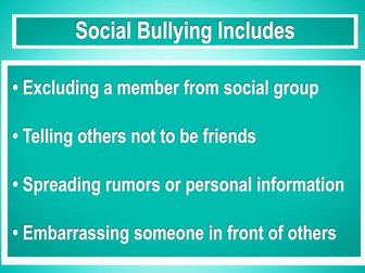 Y7-13 Assembly - Social and Relational Bullying