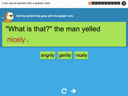 I can use an adverb with a speech verb - Interactive Activity - Year 2 Spag