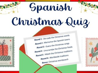 Spanish Christmas Quiz (Dictionary skills)