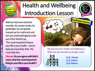 Health and Wellbeing Lesson PSHE