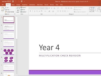 Year 4- Multiplication Check week 1