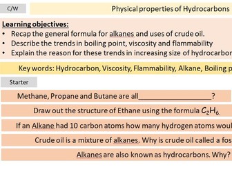Hydrocarbons and Fractional distillation
