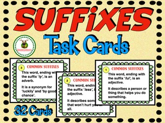 Suffixes Task Cards