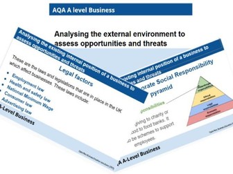 AQA A-level Business - 3.7.6 Analysing the external environment: social and technological