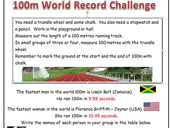 Sports Day Cross curricular challenges: Five physical Maths and PE challenges for pupils in KS2.