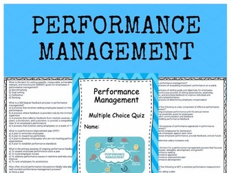 Performance Management - Multiple Choice Quiz