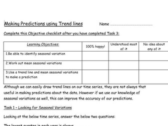 Making predictions using trend lines