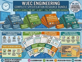 WJEC Engineering Complete Specification Resource Pack Bundle | Units 1, 2 and 3