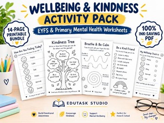 World Mental Health Day & Kindness Activity Pack | EYFS & Primary Wellbeing Worksheets