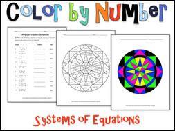 Systems of Equations Color by Number
