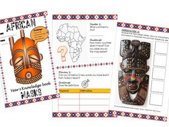 Home Learning Knowledge/homework booklet- African Art