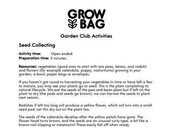Seed collecting in the school garden/ plant lifecycle
