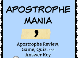 Apostrophe Mania! Review, Game, Quiz, and Keys