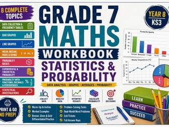 Grade 7 Maths Workbook: Statistics & Probability | Answer Key Included