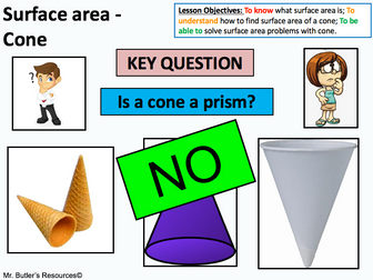 Surface area of a cone - without using Pythagoras theorem.