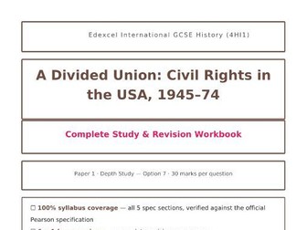 USA Civil Rights 1945–74 | Edexcel IGCSE History 4HI1 | Complete Study & Revision Workbook