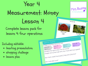 4. Measurement: four operations (money) lesson pack (Y4)